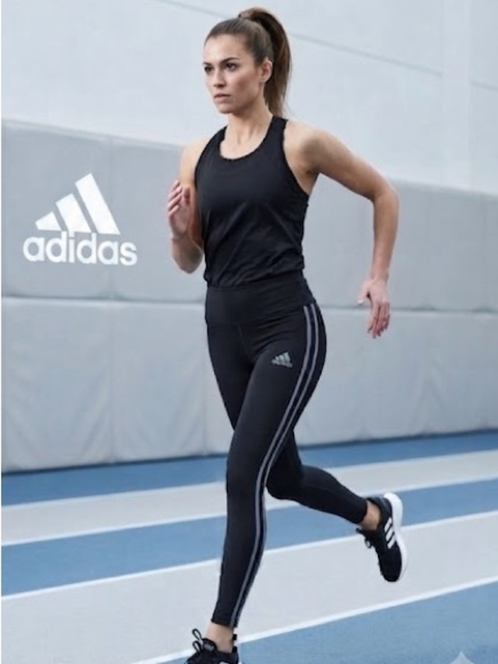 adidas Black Track Pants with Reflective Side Stripes